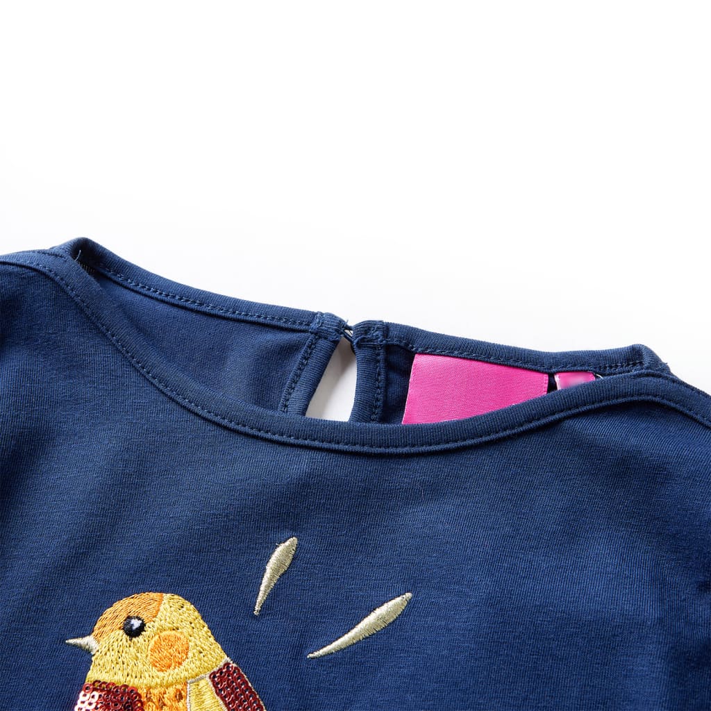 VidaXL Kindershirt mit langen Ärmeln 92 Marineblau