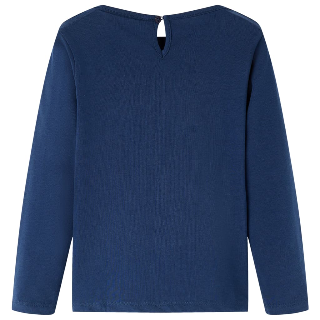 VidaXL Kindershirt mit langen Ärmeln 128 Marineblau