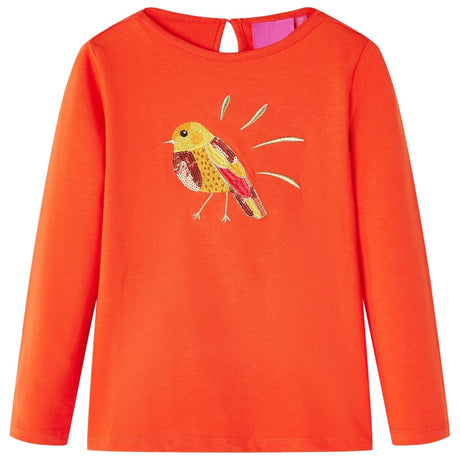VidaXL Kindershirt mit langen Ärmeln 92 Dunkelorange