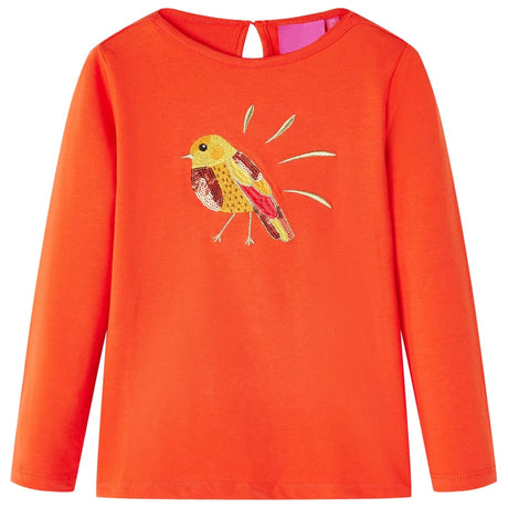 VidaXL Kindershirt mit langen Ärmeln 104 Dunkelorange