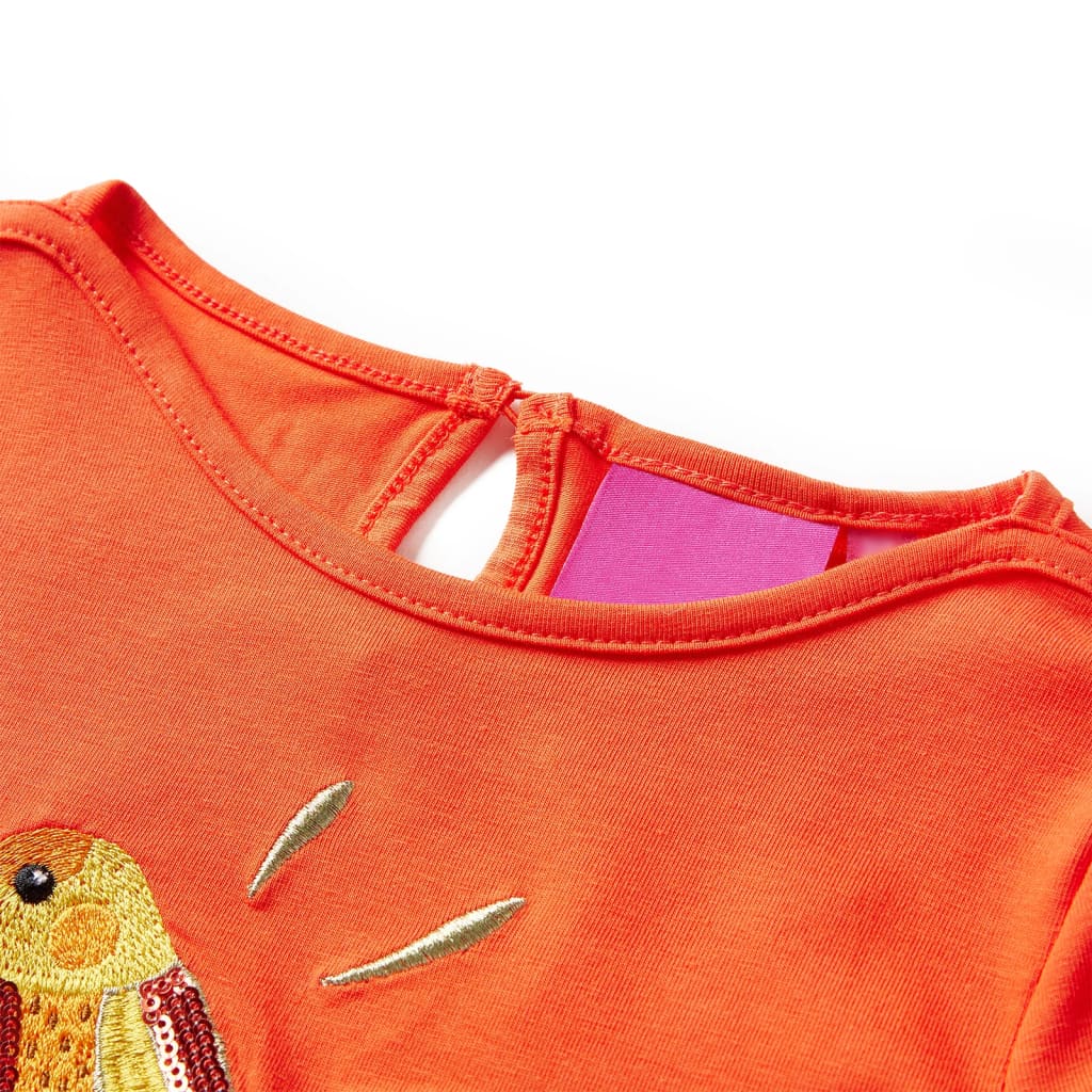 VidaXL Kindershirt mit langen Ärmeln 116 Dunkelorange