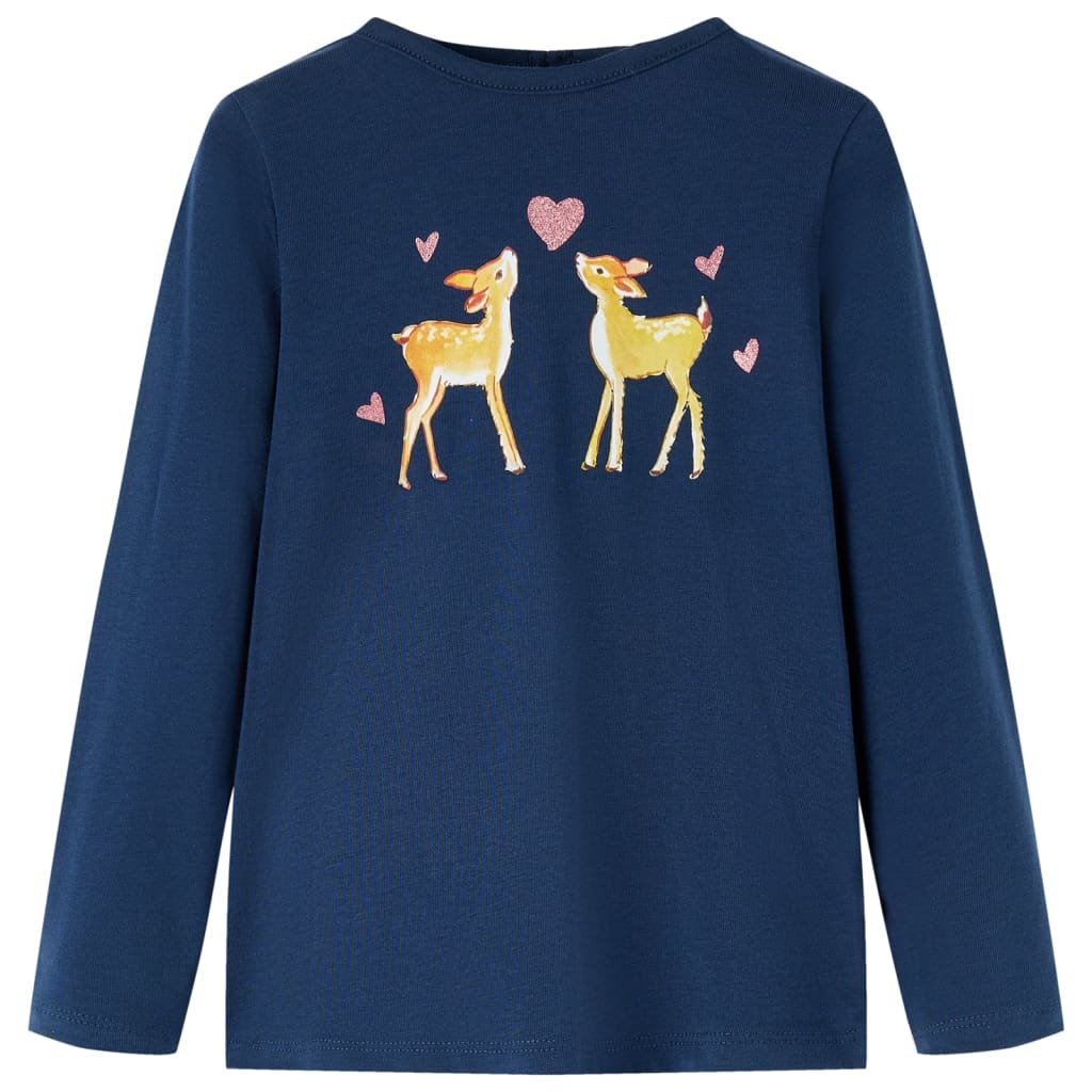 VidaXL Kindershirt mit langen Ärmeln 116 Marineblau