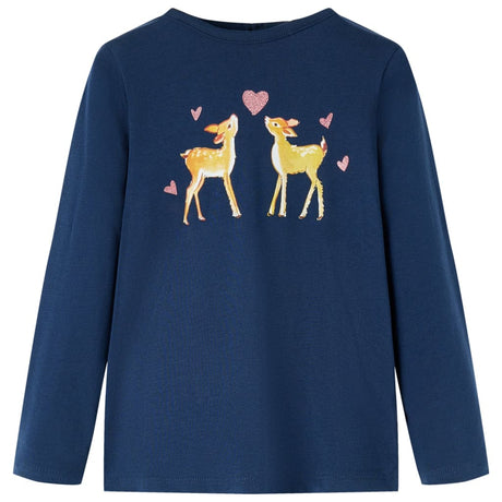 VidaXL Kindershirt mit langen Ärmeln 116 Marineblau