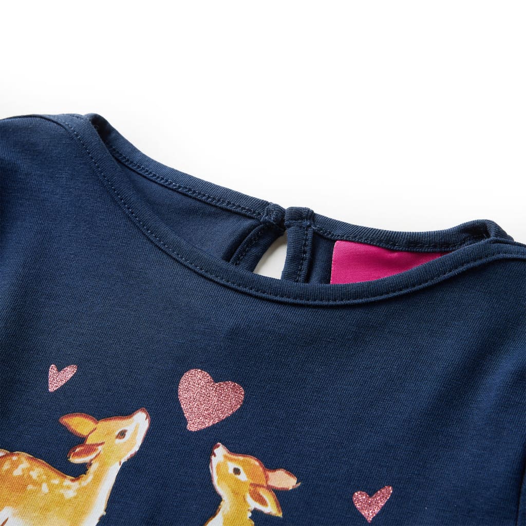 VidaXL Kindershirt mit langen Ärmeln 116 Marineblau