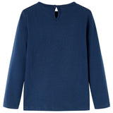 VidaXL Kindershirt mit langen Ärmeln 128 Marineblau