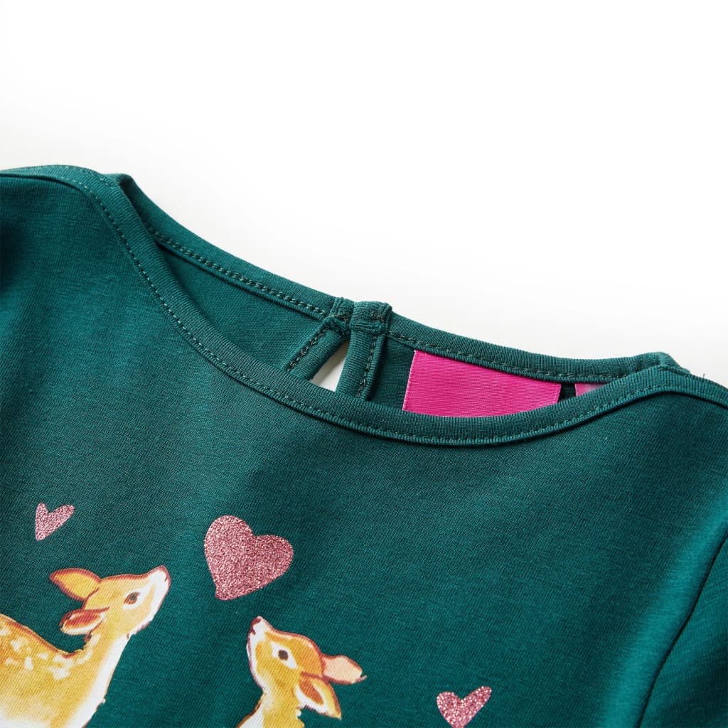 VidaXL Kindershirt mit langen Ärmeln 92 Dunkelgrün