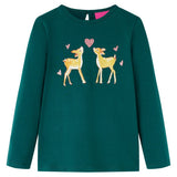 VidaXL Kindershirt mit langen Ärmeln 116 Dunkelgrün