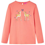 VidaXL Kindershirt mit langen Ärmeln 116 Koralle