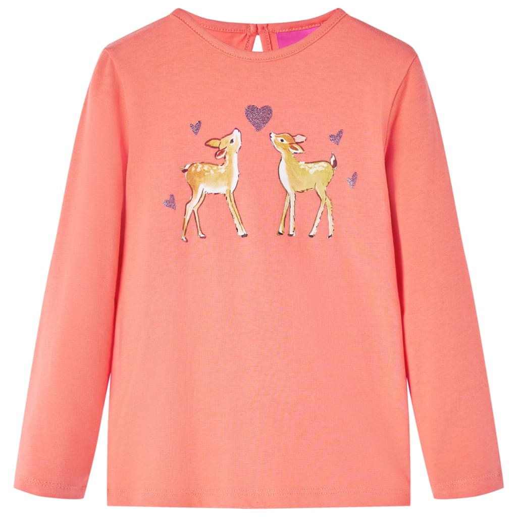 VidaXL Kindershirt mit langen Ärmeln 128 Koralle