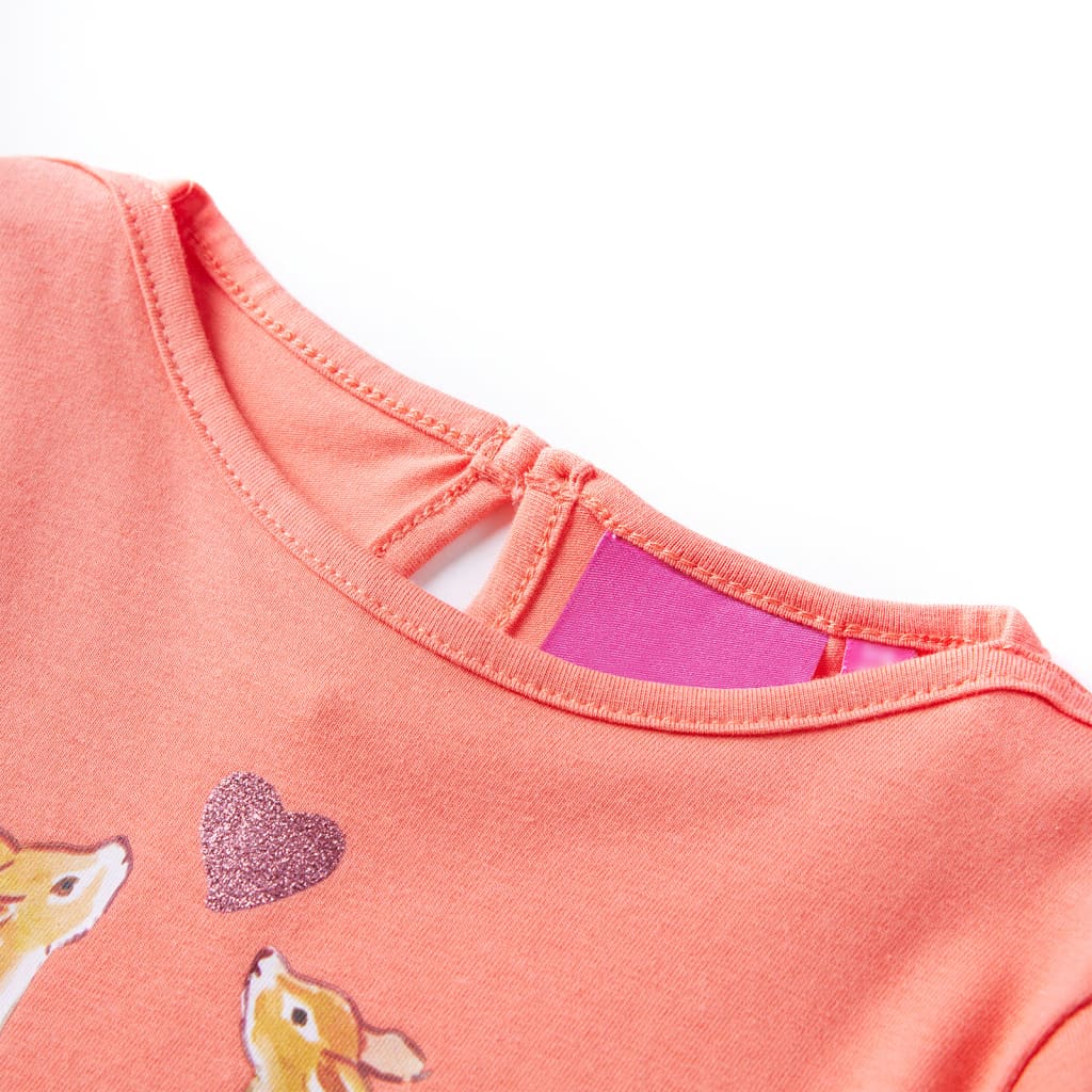VidaXL Kindershirt mit langen Ärmeln 128 Koralle