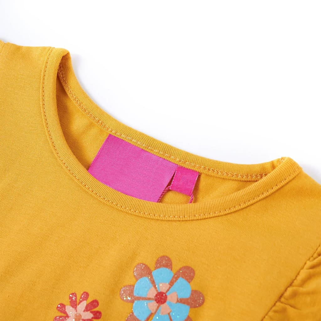 VidaXL Kindershirt mit langen Ärmeln 92 dunkles Ocker
