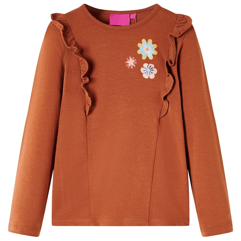 VidaXL Kindershirt mit langen Ärmeln 104 cognacfarben