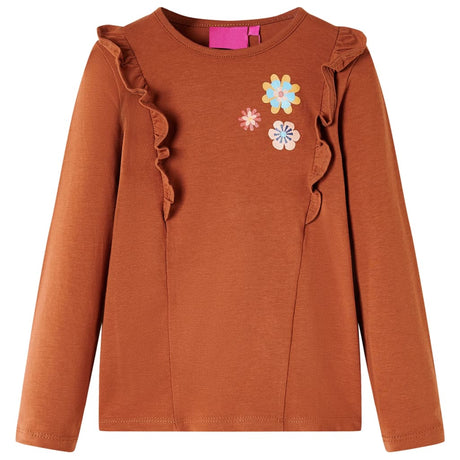VidaXL Kindershirt mit langen Ärmeln 116 cognacfarben