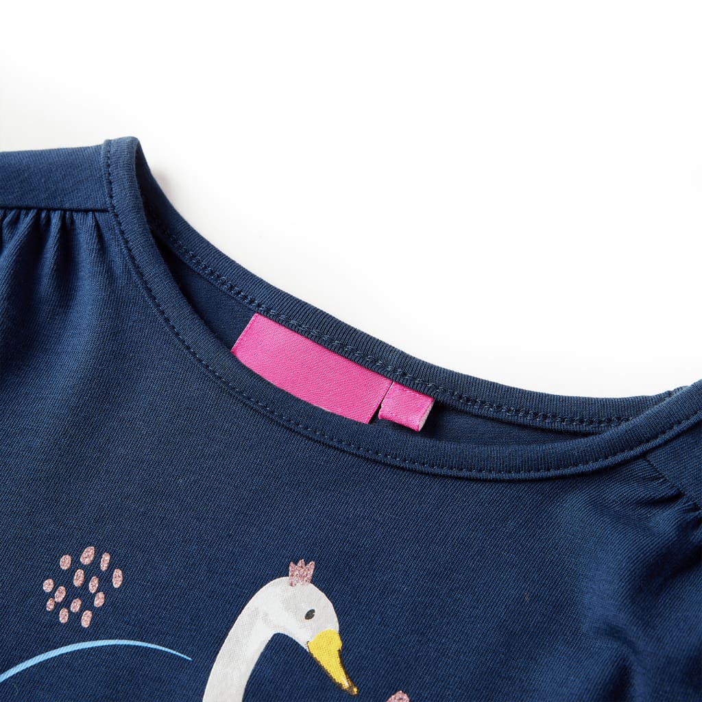 VidaXL Kindershirt mit langen Ärmeln 92 Marineblau