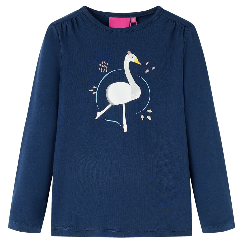 VidaXL Kindershirt mit langen Ärmeln 104 Marineblau