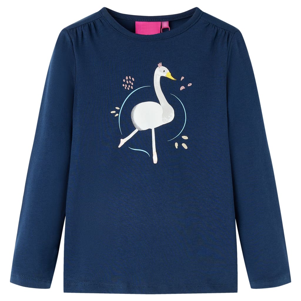 VidaXL Kindershirt mit langen Ärmeln 116 Marineblau