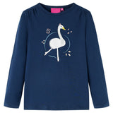 VidaXL Kindershirt mit langen Ärmeln 128 Marineblau