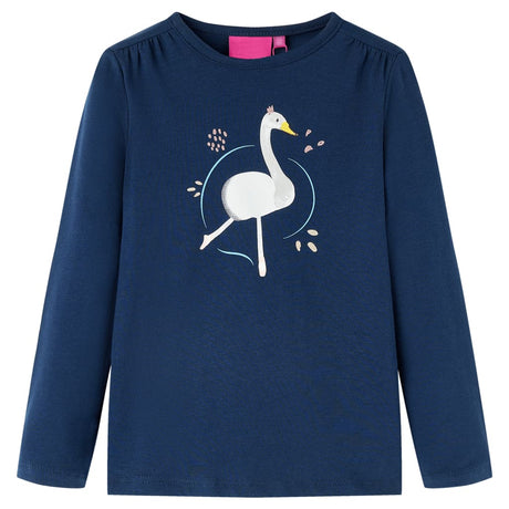 VidaXL Kindershirt mit langen Ärmeln 128 Marineblau