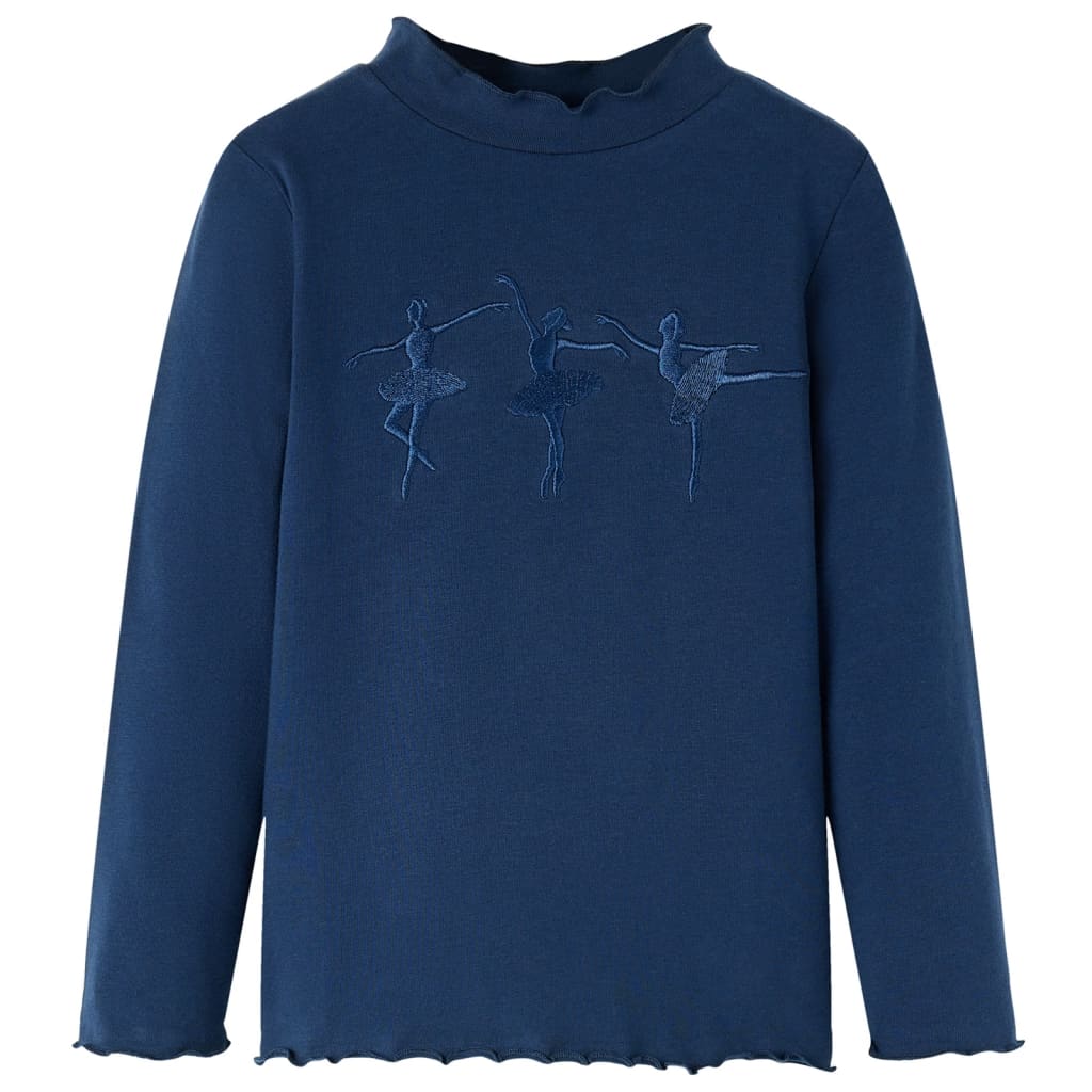 VidaXL Kinderhemd Langarm 116 Marineblau