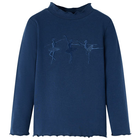 VidaXL Kinderhemd Langarm 128 Marineblau