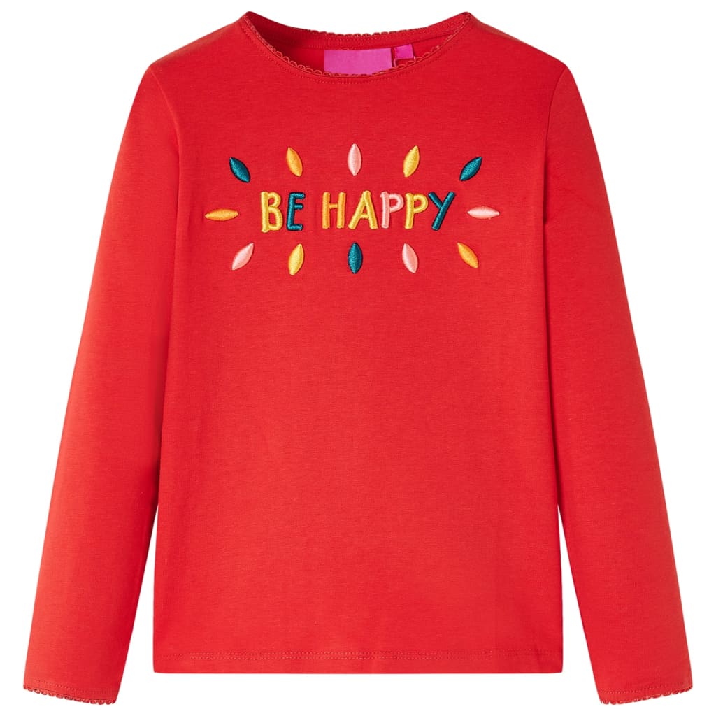 VidaXL Kindershirt mit langen Ärmeln 128 rot