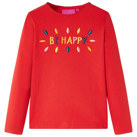 VidaXL Kindershirt mit langen Ärmeln 128 rot