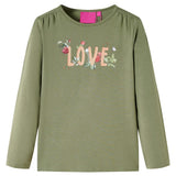 VidaXL Kindershirt mit langen Ärmeln 104 Khaki