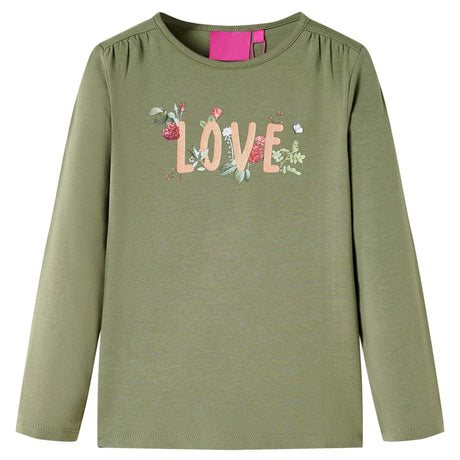 VidaXL Kindershirt mit langen Ärmeln 104 Khaki