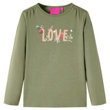 VidaXL Kindershirt mit langen Ärmeln 128 Khaki