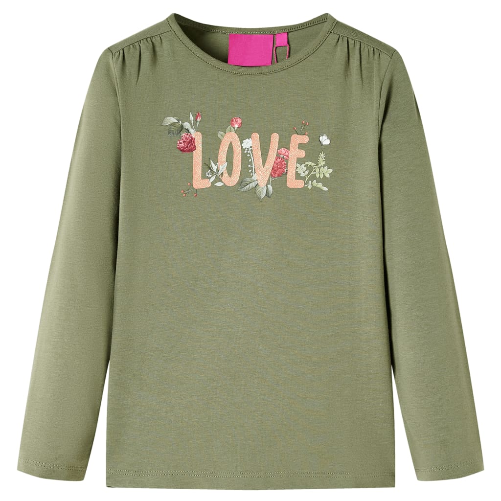 VidaXL Kindershirt mit langen Ärmeln 140 Khaki
