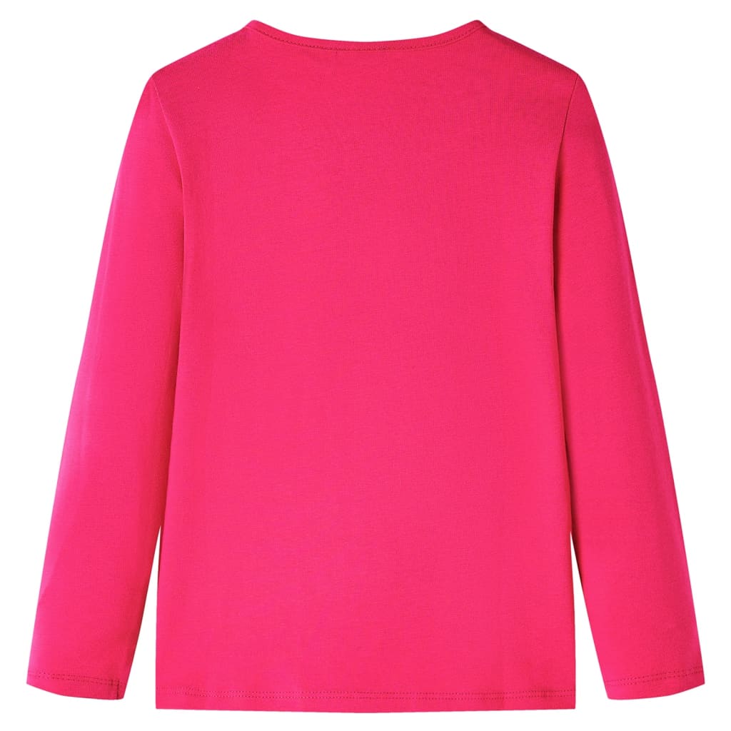 VidaXL Kindershirt mit langen Ärmeln 92 leuchtendes Rosa