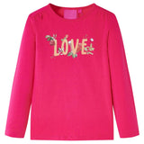 VidaXL Kindershirt mit langen Ärmeln 116 leuchtendes Rosa