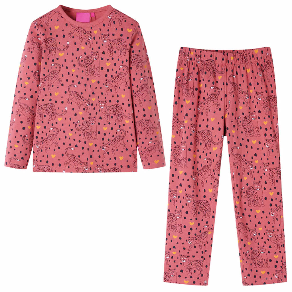 VidaXL Kinderpyjama mit langen Ärmeln 92 Altrosa