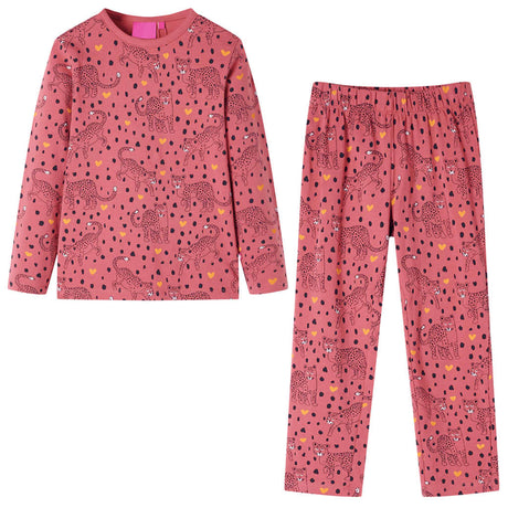VidaXL Kinderpyjama mit langen Ärmeln 104 Altrosa