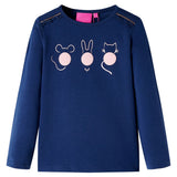 VidaXL Kindershirt mit langen Ärmeln 92 Marineblau