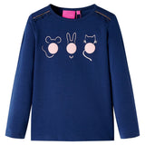 VidaXL Kindershirt mit langen Ärmeln 116 Marineblau
