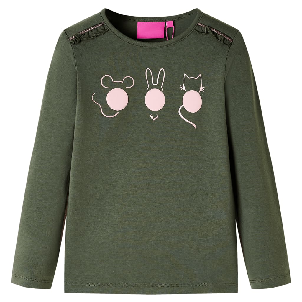 VidaXL Kindershirt mit langen Ärmeln 92 Khaki