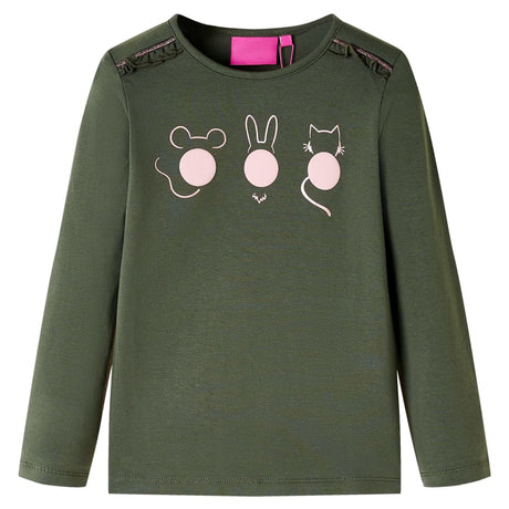 VidaXL Kindershirt mit langen Ärmeln 104 Khaki