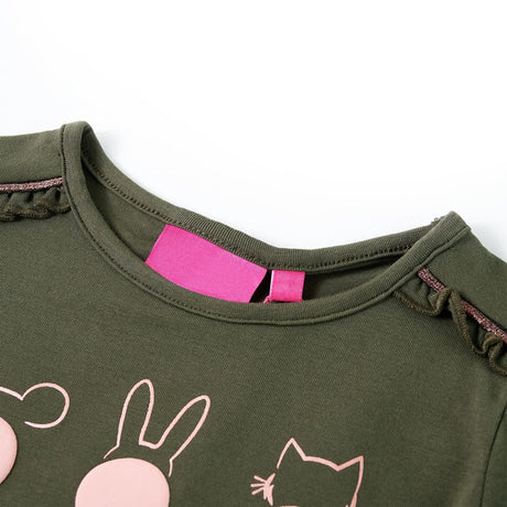 VidaXL Kindershirt mit langen Ärmeln 104 Khaki