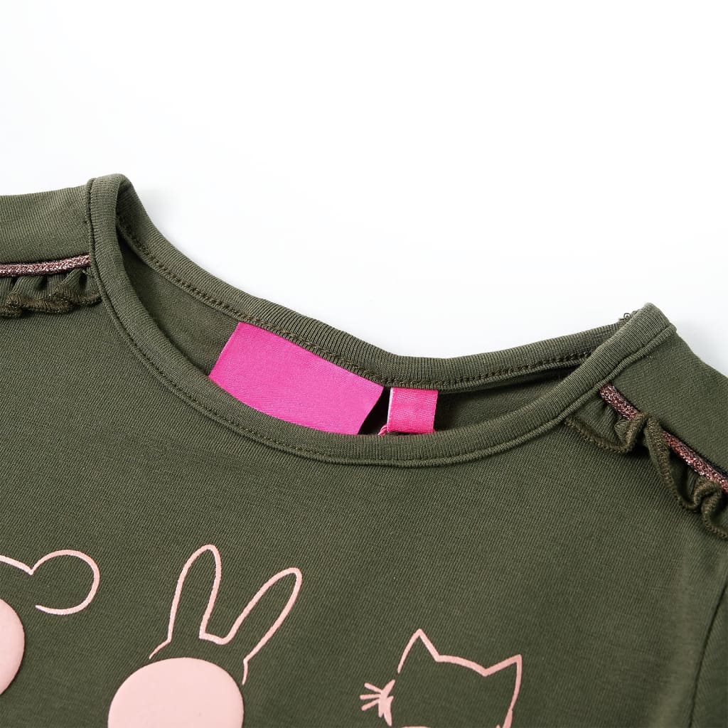 VidaXL Kindershirt mit langen Ärmeln 128 Khaki