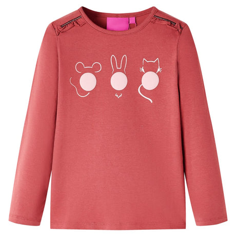 VidaXL Kindershirt mit langen Ärmeln 104 rosa braun