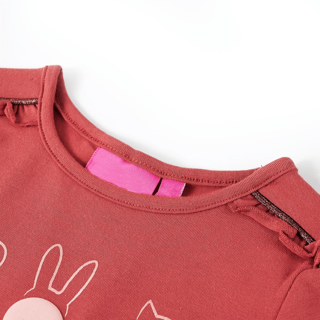 VidaXL Kindershirt mit langen Ärmeln 116 rosa braun
