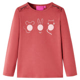 VidaXL Kindershirt mit langen Ärmeln 128 rosa braun