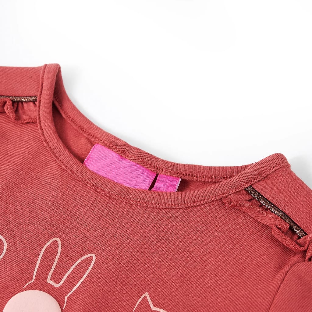 VidaXL Kindershirt mit langen Ärmeln 128 rosa braun