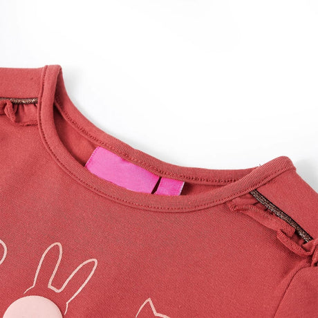 VidaXL Kindershirt mit langen Ärmeln 128 rosa braun