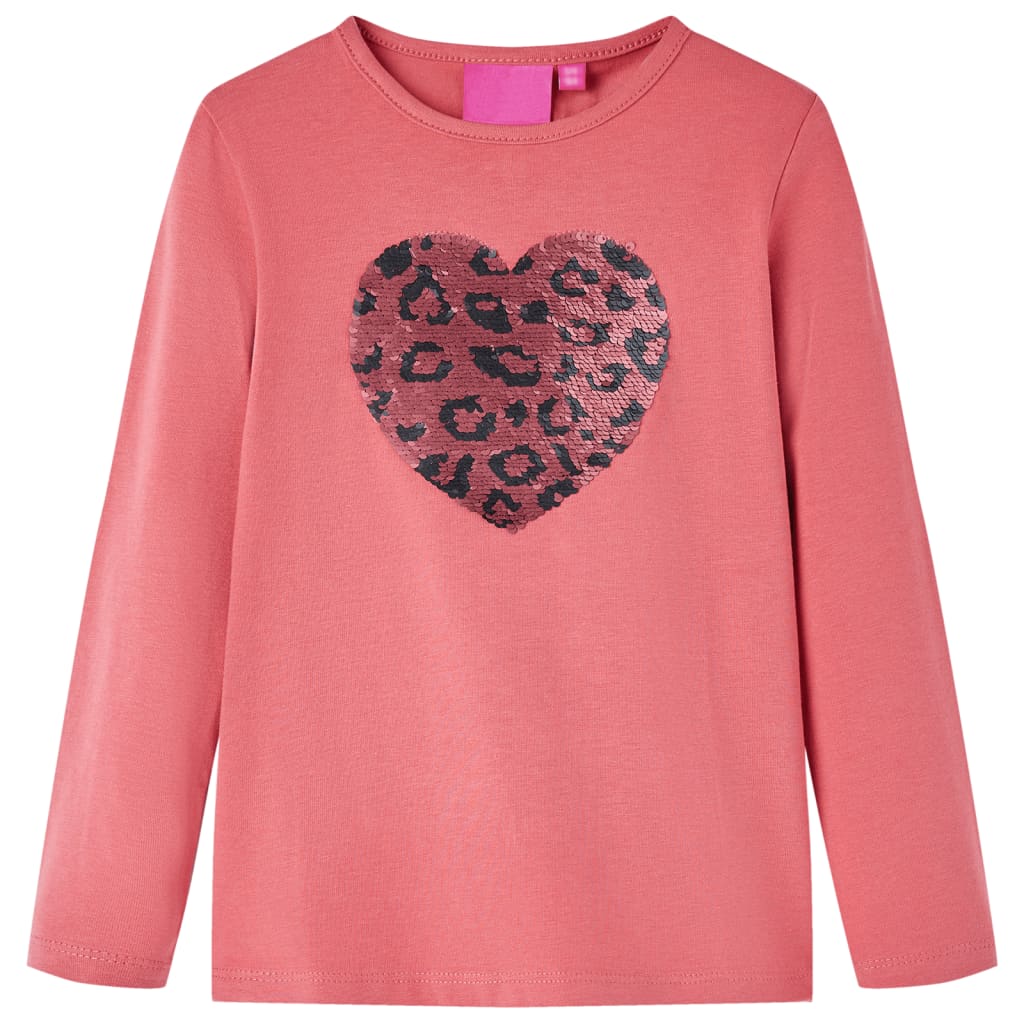 VidaXL Kindershirt mit langen Ärmeln 128 Altrosa