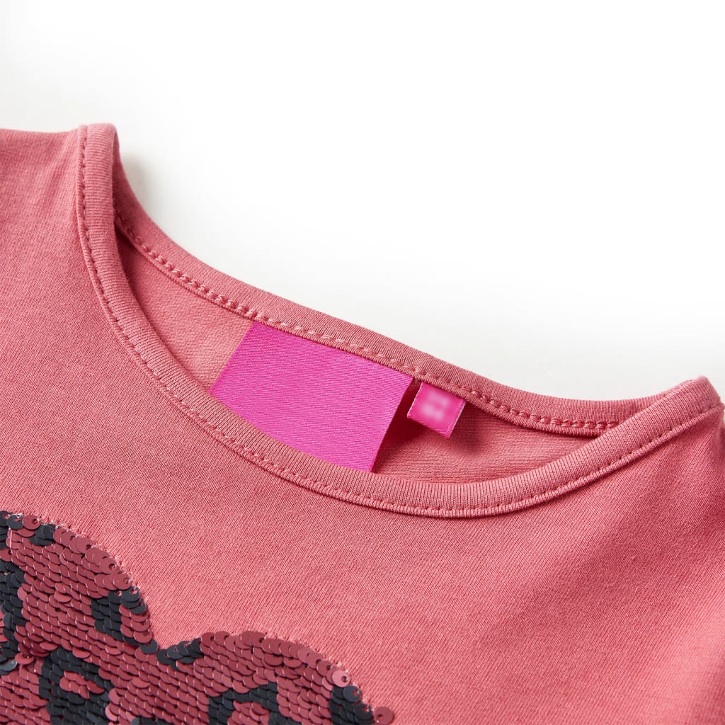VidaXL Kindershirt mit langen Ärmeln 128 Altrosa