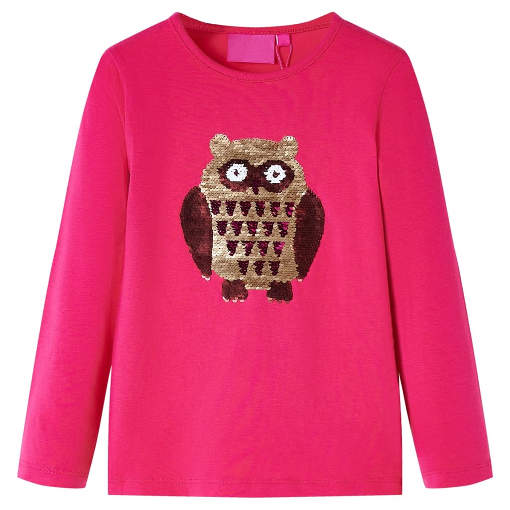 VidaXL Kindershirt mit langen Ärmeln 116 leuchtendes Rosa