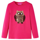VidaXL Kindershirt mit langen Ärmeln 128 leuchtendes Rosa