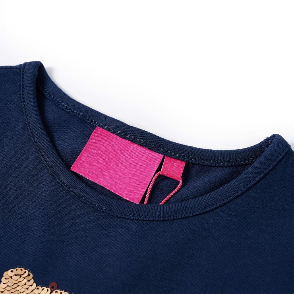 VidaXL Kindershirt mit langen Ärmeln 92 Marineblau